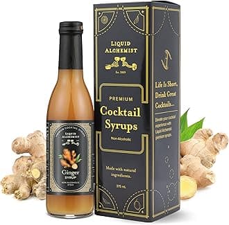 Liquid Alchemist Ginger Syrup for Cocktails - Real Ingredients Make our Liquid Ginger Puree for Cocktails the Perfect Moscow Mule Syrup - Our Non-GMO Vegan Drink Mixer Lasts Up to 2 Years (12.7 oz)