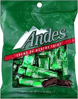 Andes (1) Bag Creme De Menthe Thins - Individually Wrapped Mint & Dark Chocolate Candy Pieces - Peanut Free & Gluten Free - Net Wt. 2.75 oz