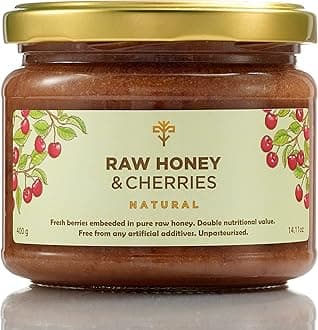 Earthbreath Raw Honey with cherries 400g - 100% Raw & Natural – Fresh Cherries – No Artificial Additives