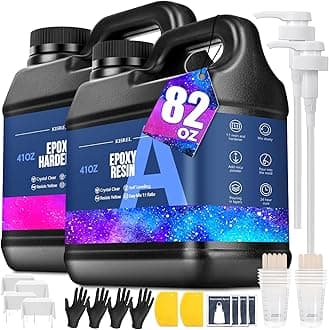 KISREL Epoxy Resin 82OZ - Crystal Clear Epoxy Resin Kit - No Yellowing No Bubble Art Resina Casting for Art Crafts, Jewelry Making, Wood & Molds(41OZ x 2)