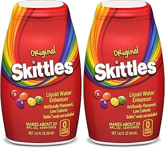 Skittles Singles To Go Liquid Water Enhancer, 1.62 Fl. Oz, Original, Low Calorie, Zero Sugar Drink Enhancer (Pack of 2)