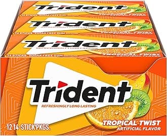 Tropical Twist Flavor Sugar Free Gum-12 Packs (168 Pieces Total) Packaging May Vary