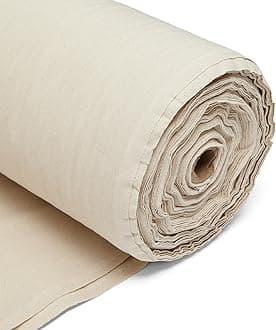 100% Cotton Fabric 60 Inch 150cm Wide 150GSM Material for Sewing, Dressmaking, Quilting, Curtain Linings, Pillowcases & Totes Fabric by The Half Metre by Discount Fabrics LTD(Natural, 1m)