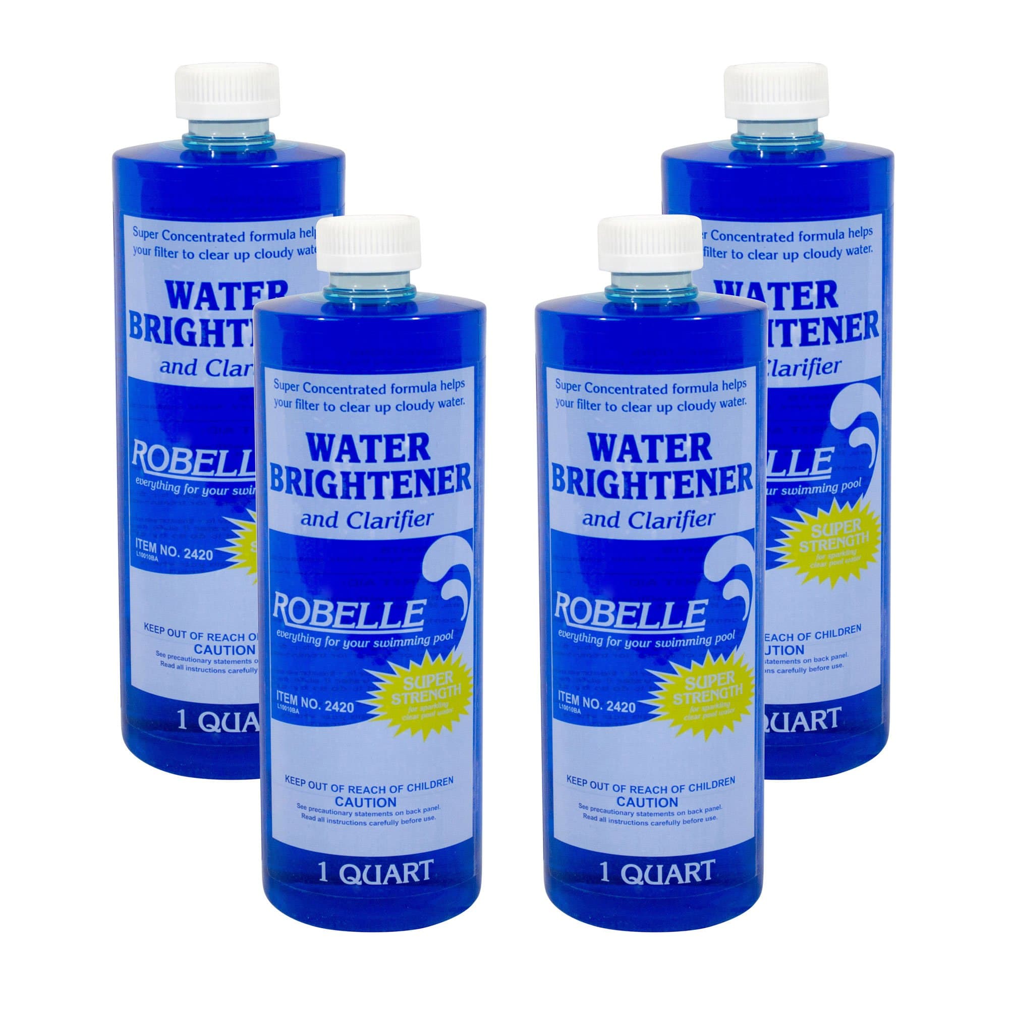 1-Quart 4-Pack Premium Water Brightener and Clarifier, Pool Clarifier, Made in USA