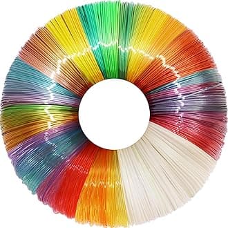 MIKA3D 5 Colors 3D Printing Pen Filament Refill, Each 10m, One Glowing in Dark PLA, One Clear Rainbow, 3 Different Color Silk Rainbow PLA, Total 50m 3D Printer Filament Sample Pack