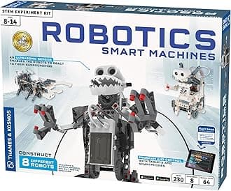 Thames & Kosmos | Robotics Smart Machines | Robotics for Kids 8 and up | STEM Kit builds 8 Robots | Full Color Manual to help with assembly | Requires tablet or smartphone | Parents' Choice Gold Award
