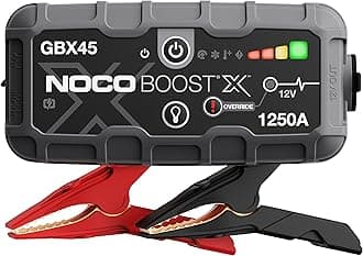 Boost X GBX45: 1250A UltraSafe Jump Starter Power Pack – 12V Car Battery Booster, Portable Power Bank & Jump Leads - For 6.5L Petrol and 4.0L Diesel Engines