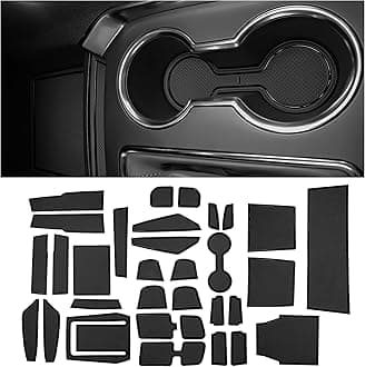 CupHolderHeroCompatible with Chevy Traverse Accessories 2018-2023 Custom Interior Non-Slip Anti Dust Cup Holder Inserts, Center Console Liner Mats, Door Pocket Liners 30pc Set (Solid Black)