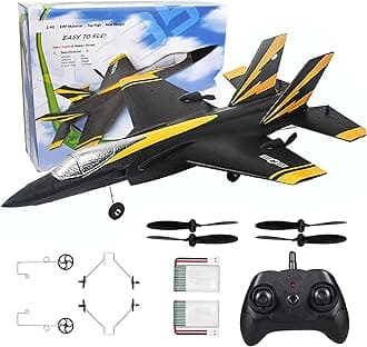 Foam F-35 RC 2CH Remote Control Fighter Jet Plane Airplane Toy for Adults Kids Boys Beginners Easy Ready to Fly (Black)