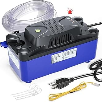 MSELTOS 1/30 HP 132 GPH 20 FT HVAC Condensate Pump with 20 FT Tubing, 115V/230V w/Automatic Safety Switch, Removal Drain Pump for Air Conditioner, Dehumidifier, Ice Maker, Furnace, Boiler