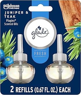 PlugIns Refills Air Freshener, Scented and Essential Oils for Home and Bathroom, Juniper & Teak, Fresh Collection 1.34 Fl Oz, 2 Count