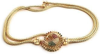 Sasitrends One Gram Micro Gold Plated Peacock Mugappu Chain for Women and Girls