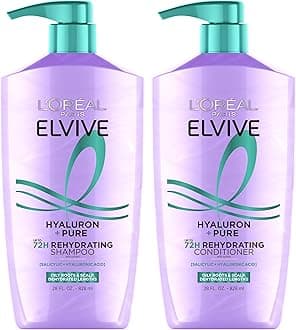 Elvive Hyaluron + Pure Shampoo and Conditioner Set, Clarifying Shampoo and Rehydrating Conditioner with Salicylic Acid and Hyaluronic Acid, 1 Kit
