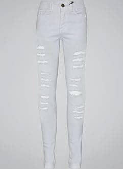 A2Z 4 Kids Girls Ripped Comfort Jeans Stretch Pants Lightweight Casual Fashion for Kids Age 3-14 Years