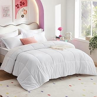Bedsure White Comforter Set Full - 7 Pieces Solid Bed in a Bag, Full Bed Set with Comforter, Sheets, Pillowcases & Shams