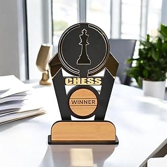 Gift Kya De Wooden & Acrylic Sports Winner Trophy - Chess - Ideal for Awards & Celebrations