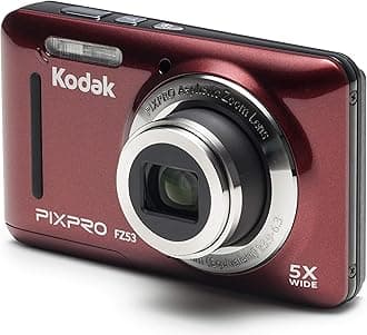 PIXPRO Friendly Zoom FZ53 16 MP Digital Camera with 5X Optical Zoom and 2.7 LCD Screen (Red) by Kodak
