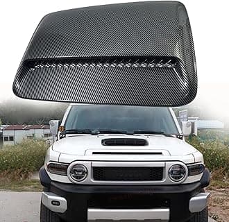 Engine Hood Scoop Vent Cover, Hood Air Flow Intake Cover Compatible with 2007-2023 Toyota FJ Cruiser, Carbon Fiber ABS Easy Installation Engine Hood Air Vent Cover Bonnet Trim