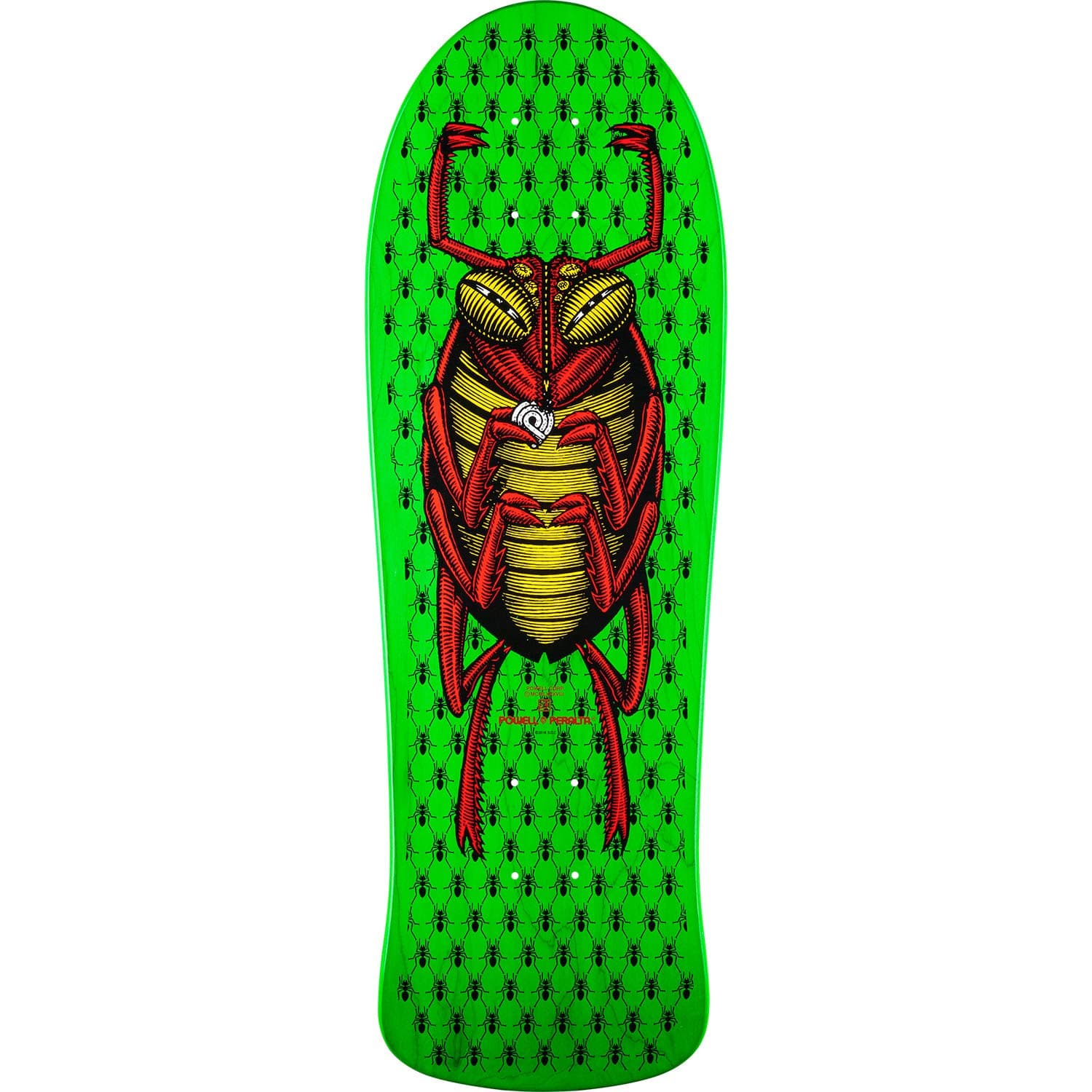 Powell-Peralta OG Bug 01 Lime/Red / Yellow Old School Skateboard Deck - 9.85" x 29.62"