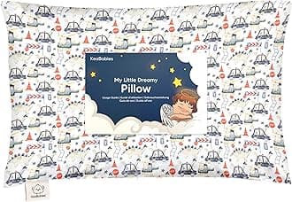 Toddler Pillow with Pillowcase - 13x18 My Little Dreamy Kids Travel Bed Pillows for Sleeping, Organic Cotton Small Pillowcase, Soft & Breathable, Machine Washable, Toddlers 2-5 years old (Dino Patrol)