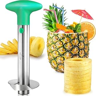 Pineapple Corer and Slicer with Triple Reinforced Stainless Steel with Thicker Blade - Easy-to-Use Pineapple Corer & Pineapple Cutter - Pineapple Slicer and Corer Tool for Easy Core Removal by Zulay