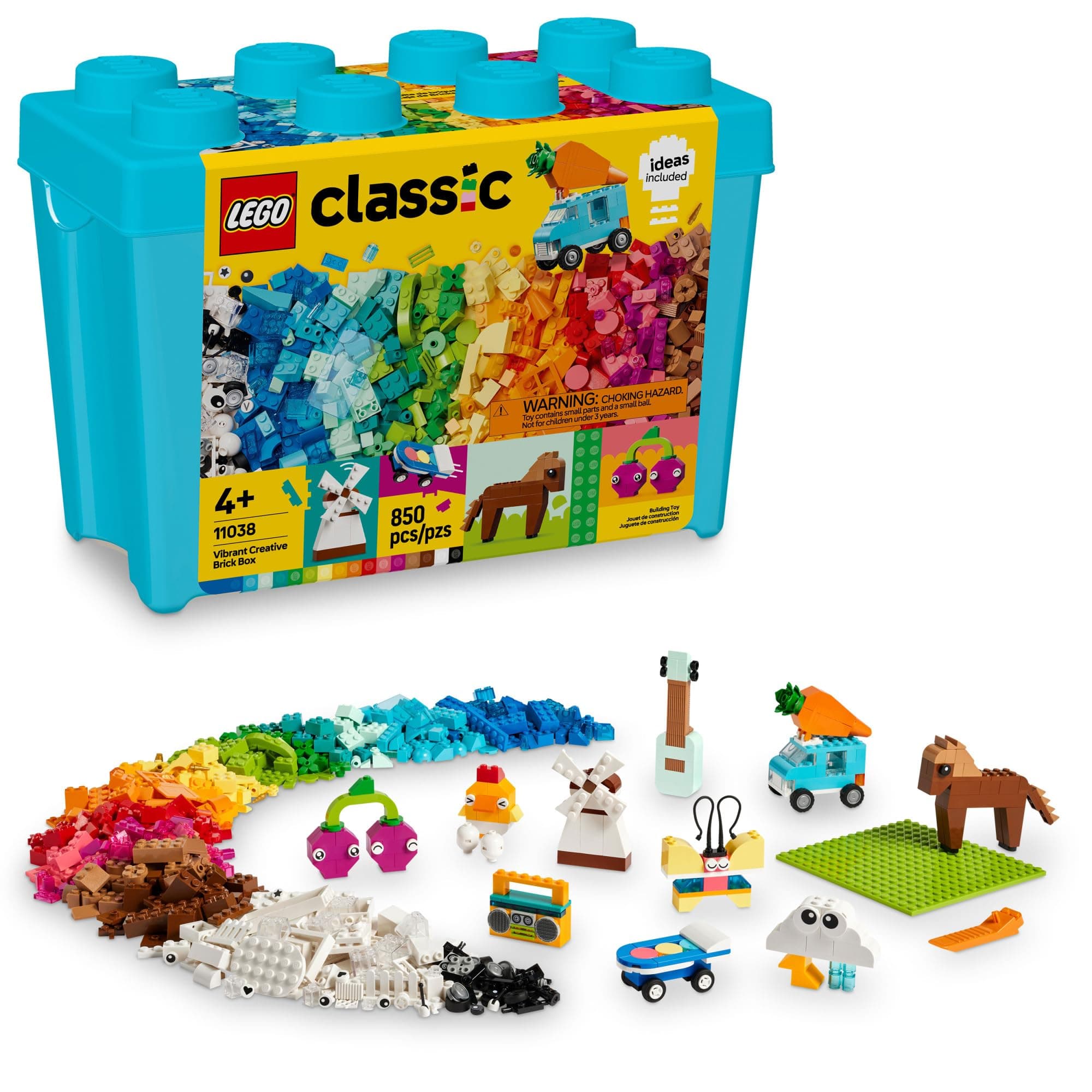 Classic Vibrant Creative Brick Box Building Blocks - Sensory & Learning Toys for Boys & Girls, Ages 4+ Years - Pretend Play Preschool Toys - Gift for Birthdays - 11038