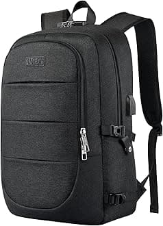 AMBOR Laptop Backpack,Anti Theft Travel Business Laptop Backpack Bag with USB Port and Lock, Black 1, 18.4inch, Laptop Backpacks