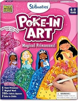 Skillmatics Poke-in Art - Magical Princesses, Mess-Free Fun for Kids, DIY Wood Craft Kits, Creative Activity, Gifts for Girls & Boys Ages 4, 5, 6, 7, 8, 9