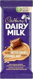 Cadbury Dairy Milk Creamy Salted Caramel Chocolate Bar, 95g/3 oz. {Imported from Canada}