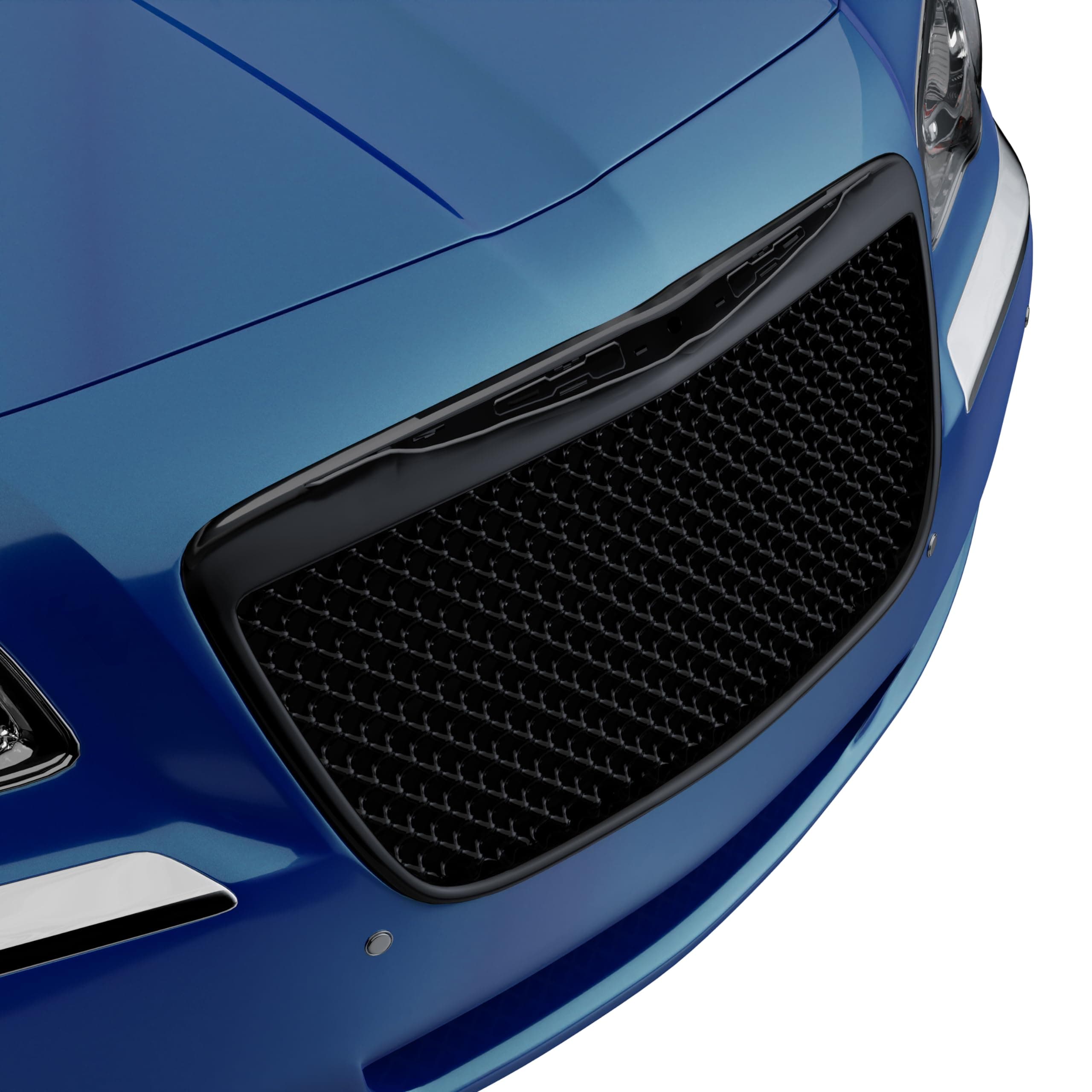 Mesh Style Front Grille|Compatible With 2011-2014 Chrysler 300 / 300C|8719473|Piano Black|Front Hood Bumper Grille
