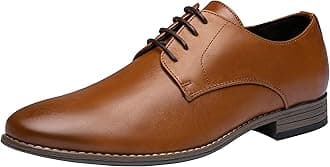 Jousen Men's Oxford Plain Toe Dress Shoes Classic Formal Derby Shoes