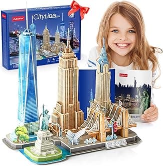 3D Puzzles for Kids Ages 8-10 Arts Crafts for Kids Ages 8-12 New York Cityline 3D Architecture Crafts for Girls Ages 8-12, Toys Gifts for 8 Year Old Girls Gifts for 10 Year Old Girl Building Model