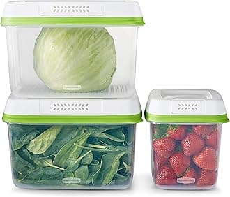 FreshWorks Produce Saver, Medium and Large Storage Containers, 6 Piece Set