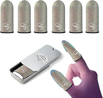 Ultra-Thin Silver Fiber Gaming Finger Sleeves - Breathable, Sweatproof, Seaml...