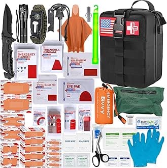 [New Upgrade] First Aid Kit, Survival Gear Outdoor Tactical Gear Set First Aid Kits Military Grade Molle System for Camper Travel Hunting Hiking and Adventures