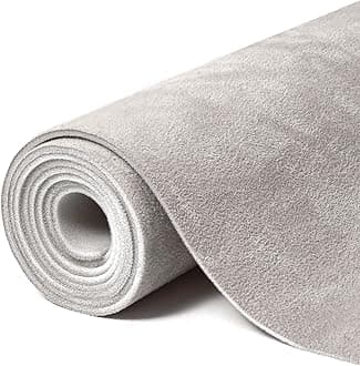 Suede Auto Headliner Fabric 98" L × 60" W with Foam Backing - Tube Packaging - Light Grey Interior Replacement Material for Car/Truck/SUV/RV Roof - Home Repair/DIY Headliner Material