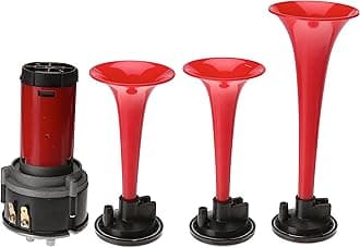 HELLA 003001681 Drucklufthorn mit 3 Tönen, mit 12 V Luftkompressor und Halterung