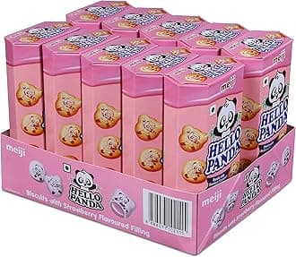 Panda Biscuit Strawberry Flavoured Filling 10 x 50g