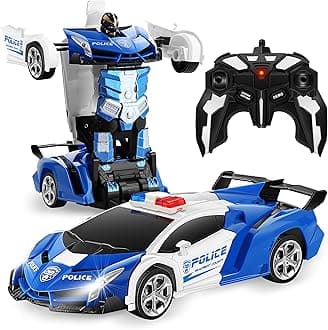 - Transform Car Robot, Robot Deformation Car Model Toy for Children, Transforming Robot Remote Control Car with One Button Transformation & Realistic Engine Sounds &360 Speed Drifting 1:18 Scale
