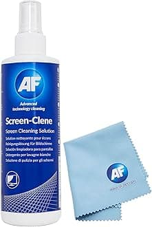 AF Screen Cleaner Solution 250ml and Small Premium Cloth - Ideal for TV's, PC's, Laptops Tablets & Phone's