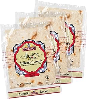 Authentic Lavash Bread – Traditional Hand-Stretched Thin Flatbread, 3 Pack (18 Total Lavash), Vegan