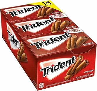 Trident Sugar-Free Gum, Cinnamon, 15 Count (Pack of 14)