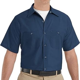 Mens Industrial Work Shirt, Regular Fit, Short Sleeve