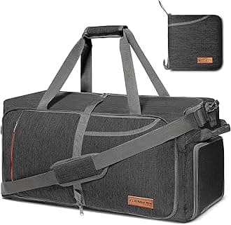 85L Travel Duffel Bag, Foldable Weekender Bag with Shoes Compartment for Men Women Water-proof & Tear Resistant (Panther Black, 85L)