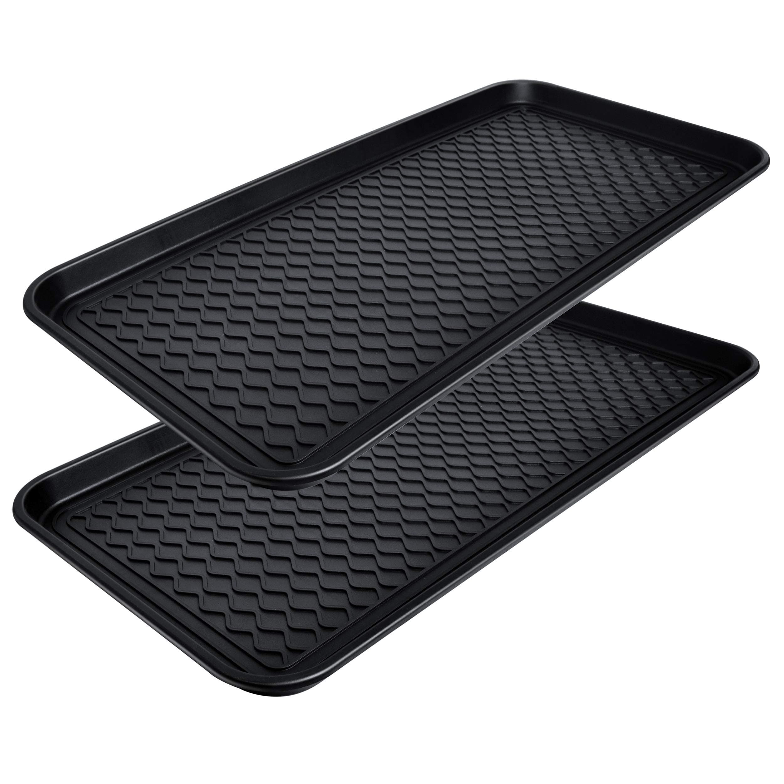 2 Packs Waterproof Large Shoe Tray, All Purpose in Door and Out Door Boot Mat for Entryway Pet Food Tray Floor Protection Durable Shoe Organizer 30" x 15" x 1.2"