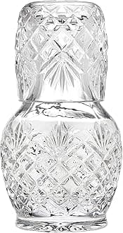 Shannon Night Water Carafe with Tumbler Glass - The Carafe Holds 16 oz, The Cup 8 oz - Beautiful Gift Box