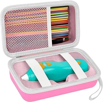 ANKHOH Organizer Case for 3Doodler Start+ Essentials 3D Pen for Kids, EVA Shell/Wrist Strap, Drop-Proof Water-Resistant, Stores for 3Doodler Pen Filament USB for Travel/Home/School (Box Only) Pink
