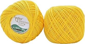 HUNNY- BUNCH® Premium Anchor Mercerised Knitting Crochet Cotton Thread Yarn Balls for Knitting, Weaving, Embroidery, DIY and Craft Making (Art. 4057) 50G - Pack of 1 (291)
