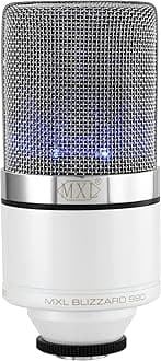 990 Condenser Microphone for Podcasting, Singing, Home Studio Recording, Gaming & Streaming | Blue LED lights | XLR | Large Diaphragm (BLIZZARD)
