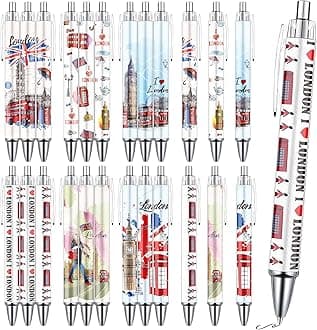 Wxiben London Ballpoint Pens Set - 24PCS London Travel Souvenirs United Kingdom England Pens London City Gift Pen British Deck Bus Tower Bridge BallPoint Pens for Office School Supplies Traveler Gift